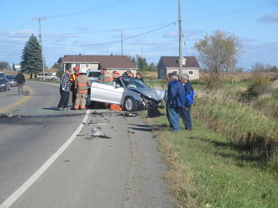 9 octobre 2010. Grave accident sur la route 158 entre Saint-Esprit et Saint-Lin.