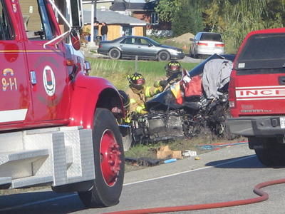 9 octobre 2010. Grave accident sur la route 158 entre Saint-Esprit et Saint-Lin.