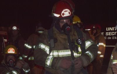 Quelques photos de l'incendie sur la route 347 à St-Norbert. Photo : Mario Durieux.