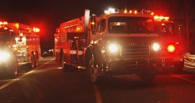 Quelques photos de l'incendie sur la route 347 à St-Norbert. Photo : Mario Durieux.