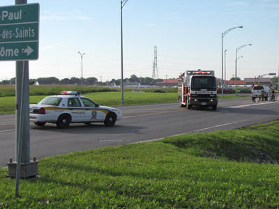 Déversement de carburant sur le boulevard Industrie à l'intersection de la route 158.