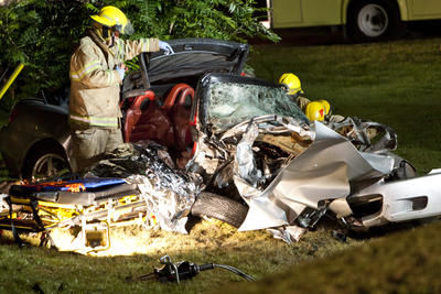 Accident 3 morts + 1 blessé très grave sur les routes 158 et Grande Chaloupe à St-Thomas (Joliette). Nuit du samedi 14 août 2010.