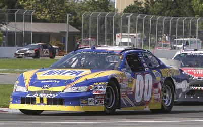 Patrick Carpentier pendant les essais de la course Nascar Nationwide à Montreal au Circuit Gilles Villeneuve le 28 août 2010. (ANDRE FORGET / QMI AGENCY)