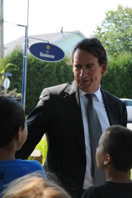 Pierre Karl Péladeau à l'Épiphanie pour l'inauguration du parc Quebecor le 30 août dernier.