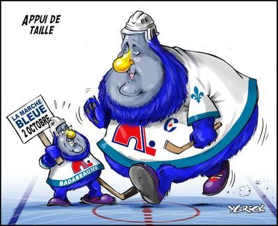 Québec020910caricature Harper et Labeaume Nordiques