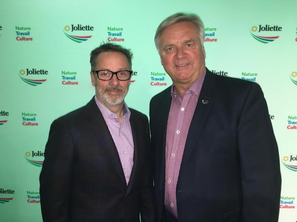 Le Dragon Serge Beauchemin en compagnie du maire de Joliette, Alain Beaudry