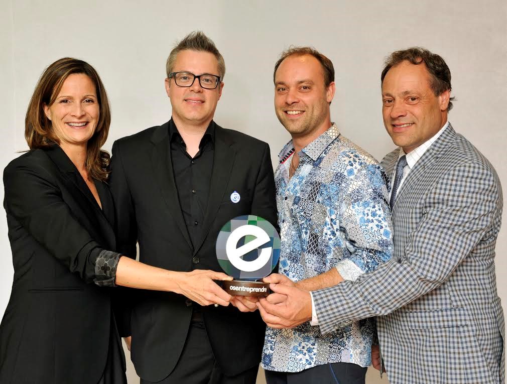 Diane Lapointe, chef de service - Gestion de la marque et communications marketing, Gaz Métro, Jean-Roch Lacroix, Jérémy Leblanc, Marco Leblanc