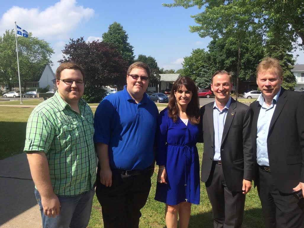 Frederic Lapointe (VP CRJ Lanaudière), Philippe Payette (Président CRJ Lanaudière), Véronique Hivon (Joliette), Mathieu Traversy (Terrebonne), André Villeneuve (Berthier)