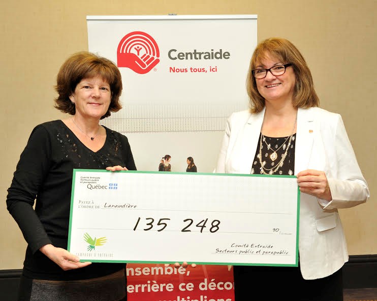 Mme Chantal Maltais, vice-présidence exécutive du Comité Entraide et sous-ministre ajdoint au ministère de la Santé et des Services sociaux, Mme Nicole Campeau, directrice générale de Centraide Lanaudière.