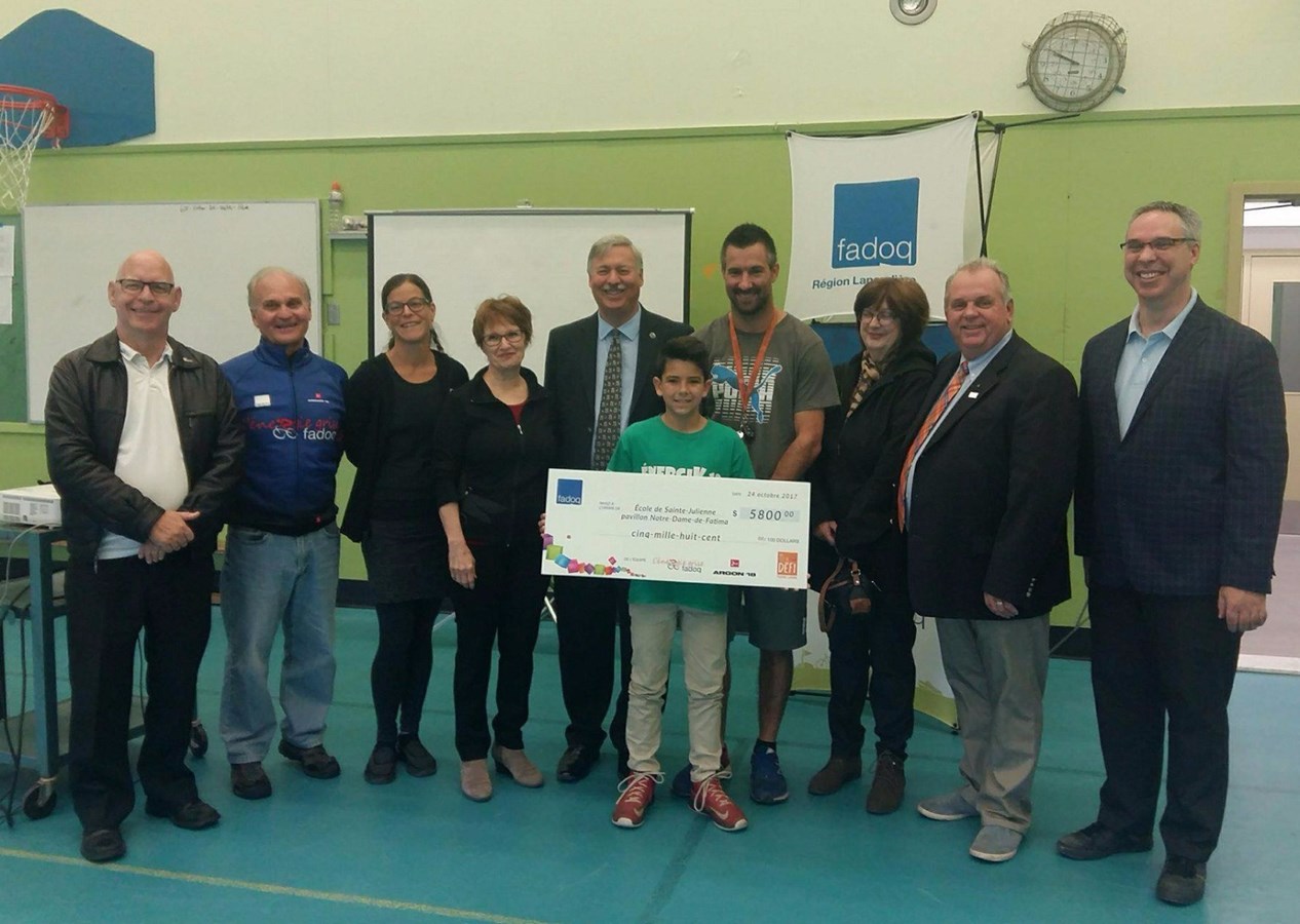 Don record de 5 800 $ pour l’école Notre-Dame-de-Fatima de Sainte-Julienne