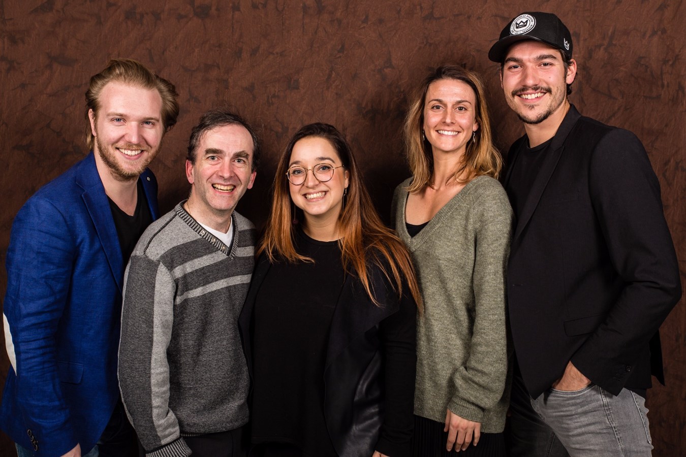 Simon Fréchette-Daoust, Bernard Ducharme, Jade Bruneau, Audrey Thériault et Jason Roy-Léveillée