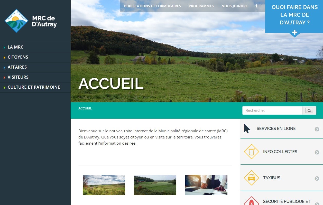 La MRC de D’Autray donne un nouveau visage à son site Internet