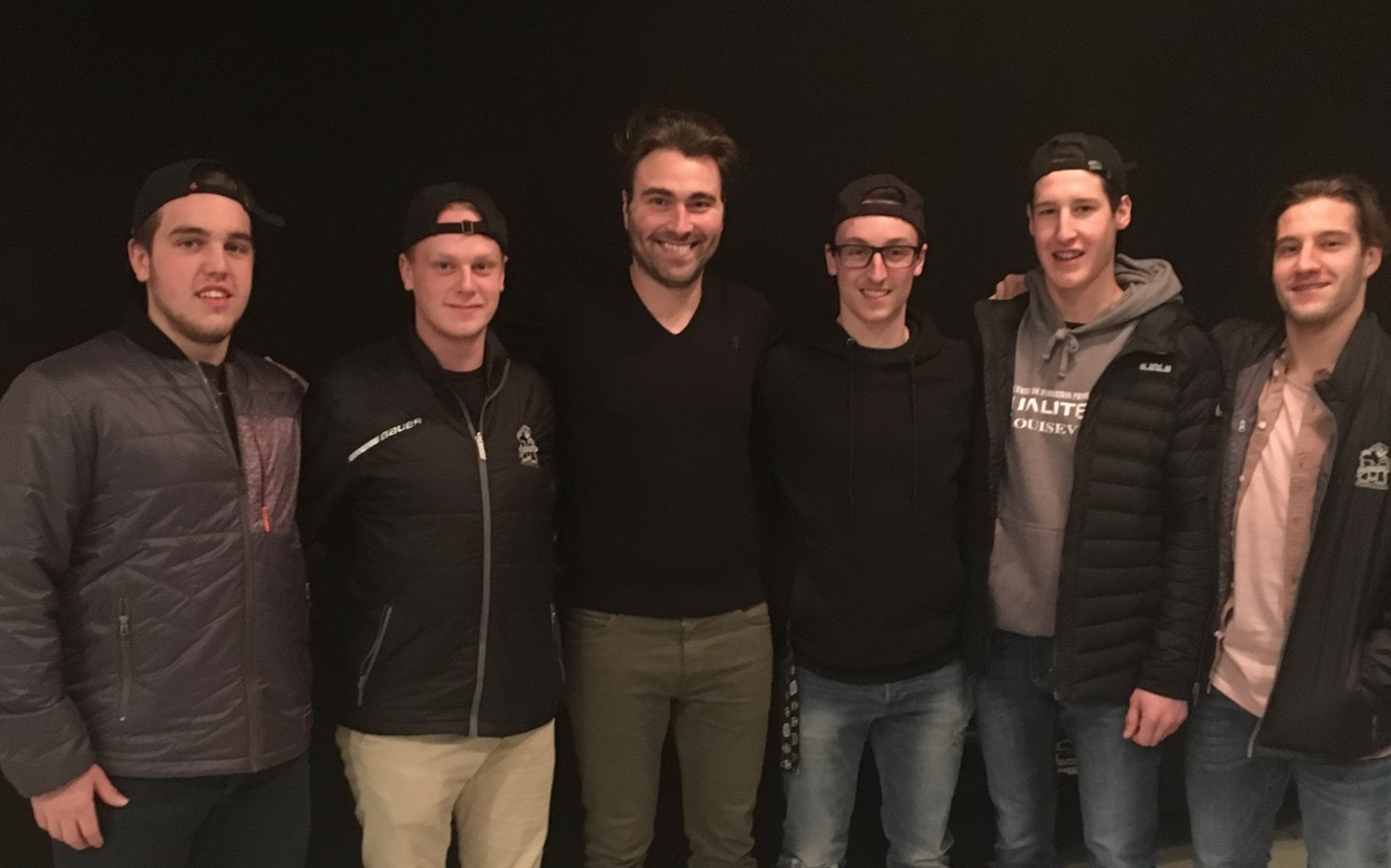 Jonathan Lépine, Félix Rocheleau, Simon Gouache, Anthony Morin, Jacob Talbot et Frédéric Lacoste
