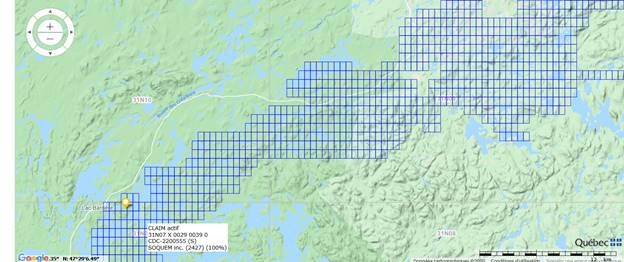 Cartes des claims miniers près du village du Lac Barrière de la Nation Mitchikanibikok.