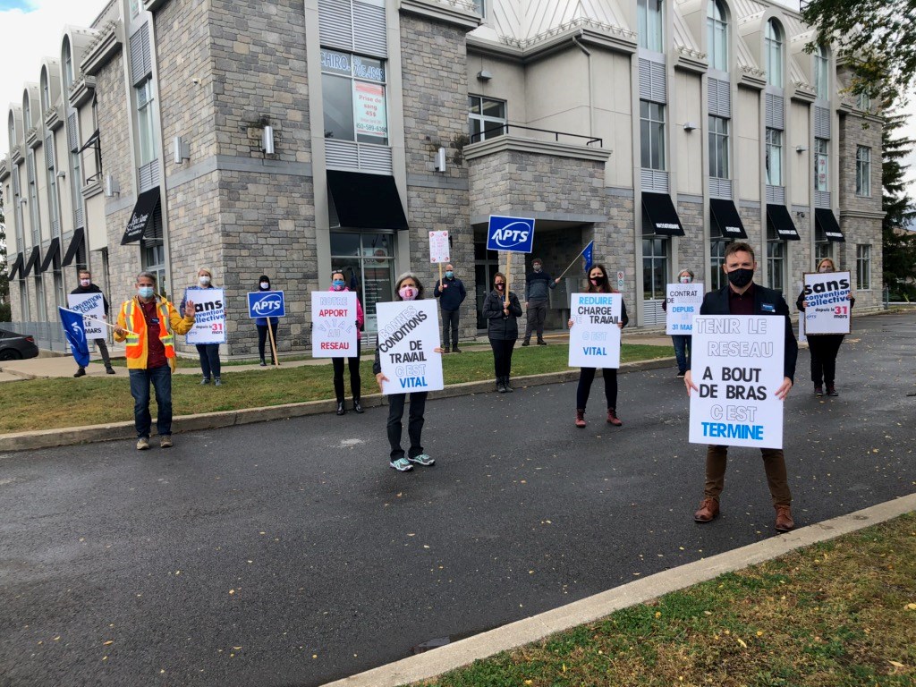 Les membres de l’APTS manifestent leur impatience dans Lanaudière