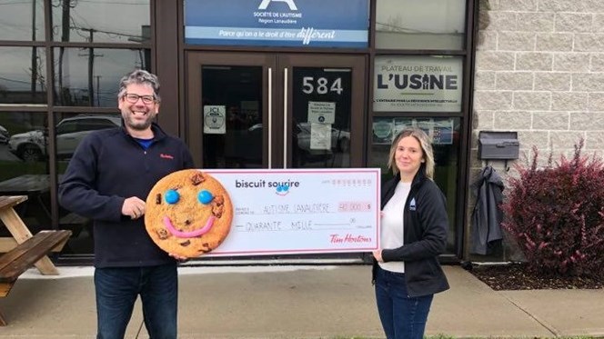 La Société de l’Autisme Région Lanaudière (SARL), choisi par 23 restaurants Tim Hortons® de la région de Lanaudière, s’est vu recevoir un montant de 40 000 $.