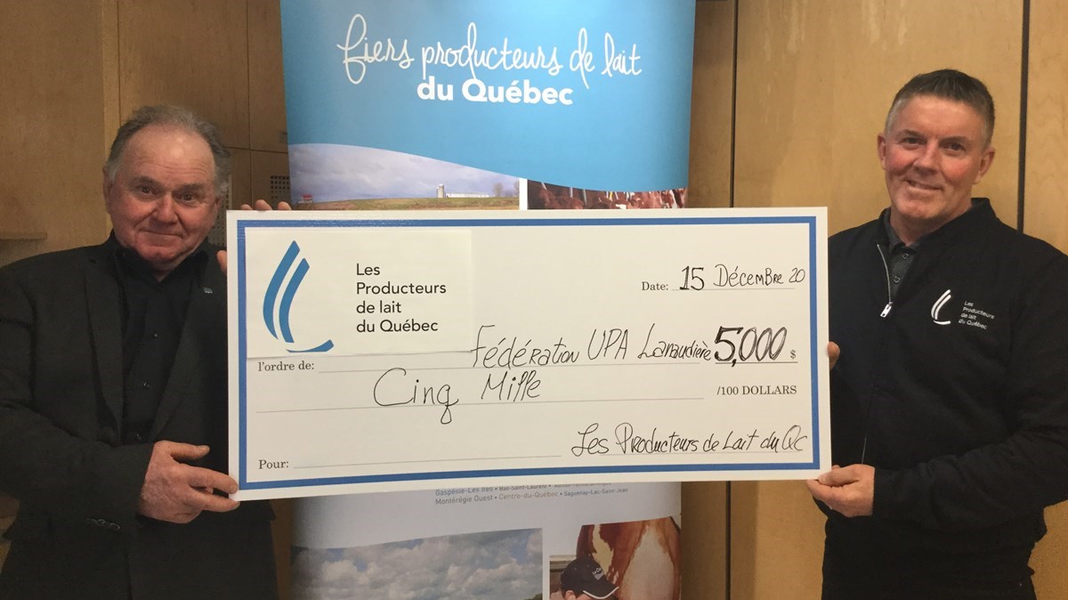 Marcel Papin, président Fédération de l’UPA de Lanaudière et Jacques Lafortune, président Les Producteurs de lait de Lanaudière