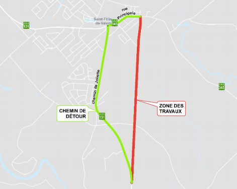 Des travaux routiers commencent dès demain à Saint-Félix-de-Valois