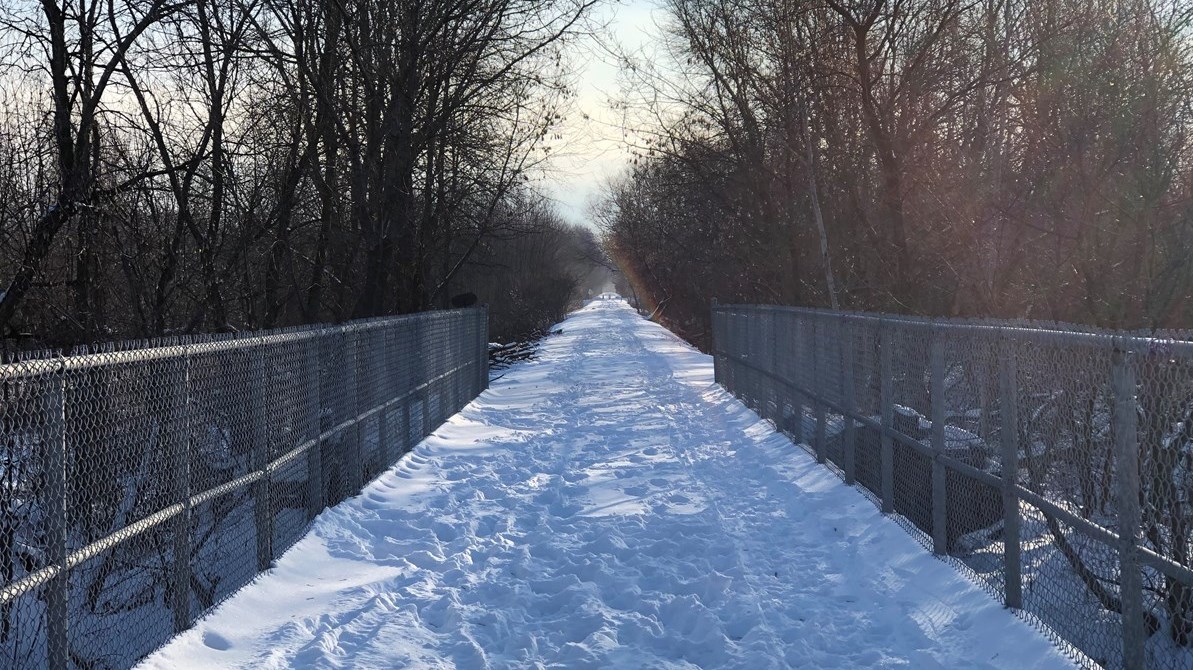 Un tronçon de la piste cyclable La Sauvagine ouverte aux marcheurs