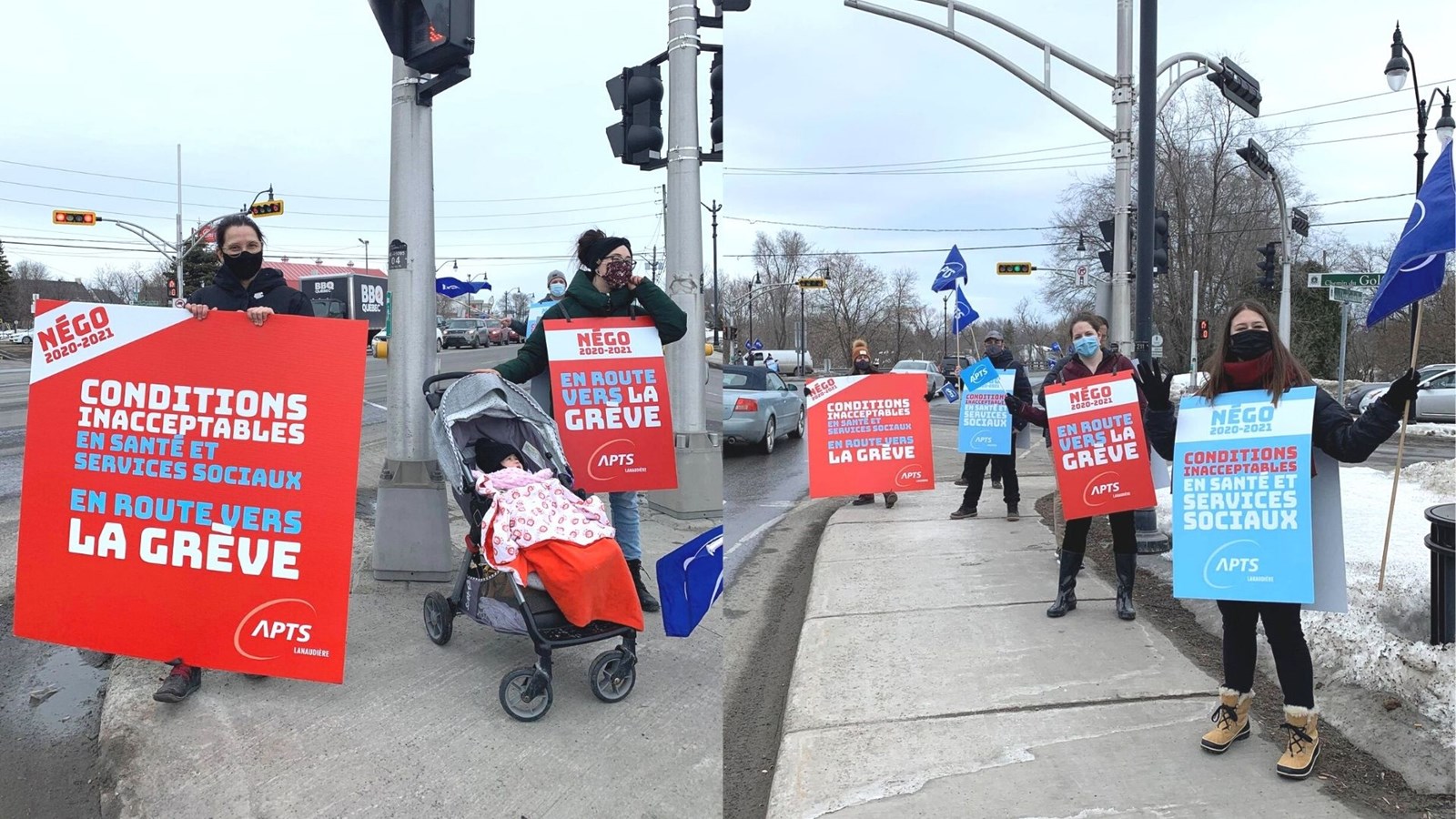 En route vers la grève : l’APTS manifeste à L’Assomption