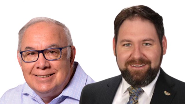 Claude St-Cyr, candidat pour Pierre-Luc Bellerose et Pierre-Luc Bellerose, candidat à la mairie de Joliette