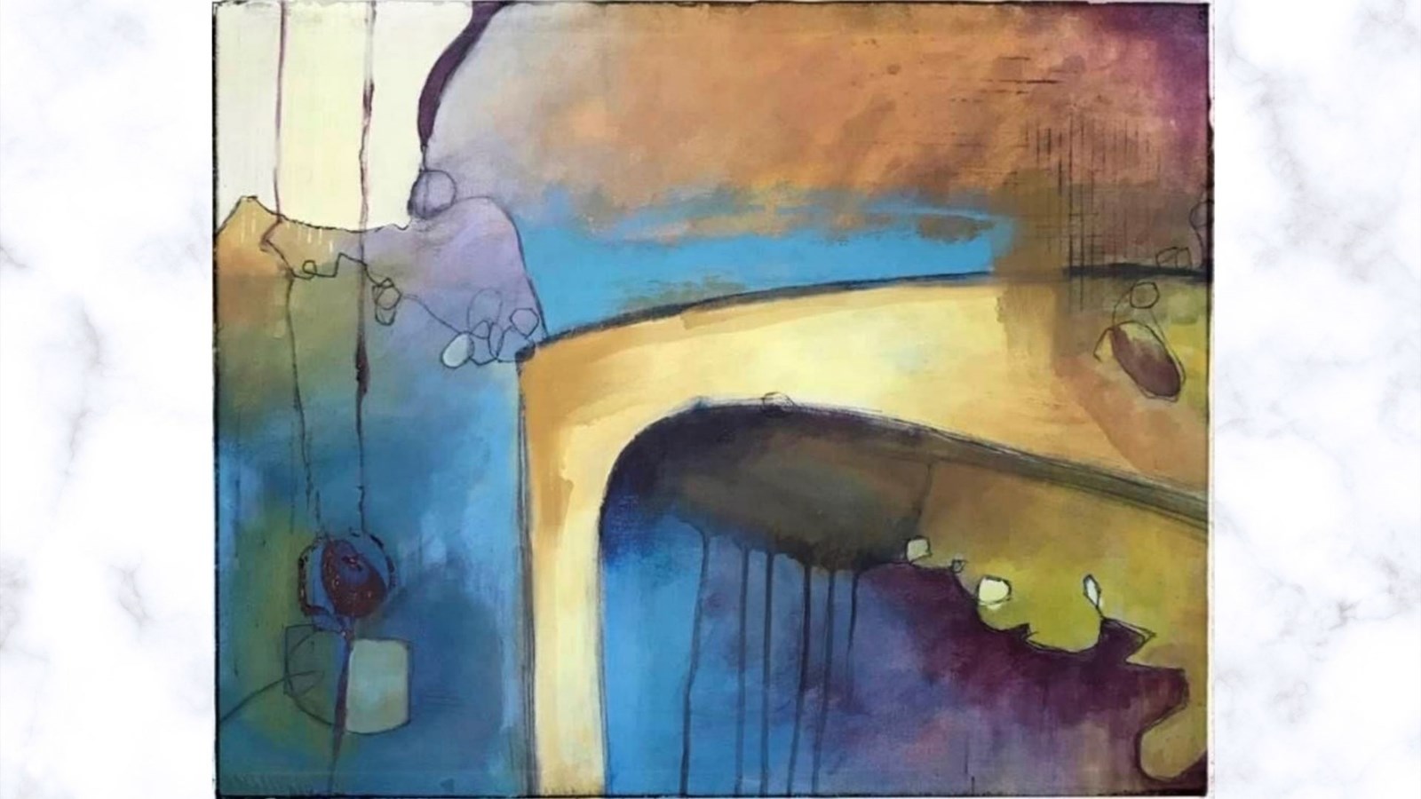 Vernissage et exposition de peintures abstraites et médias mixtes par Jocelyne Aubry à Sainte-Mélanie