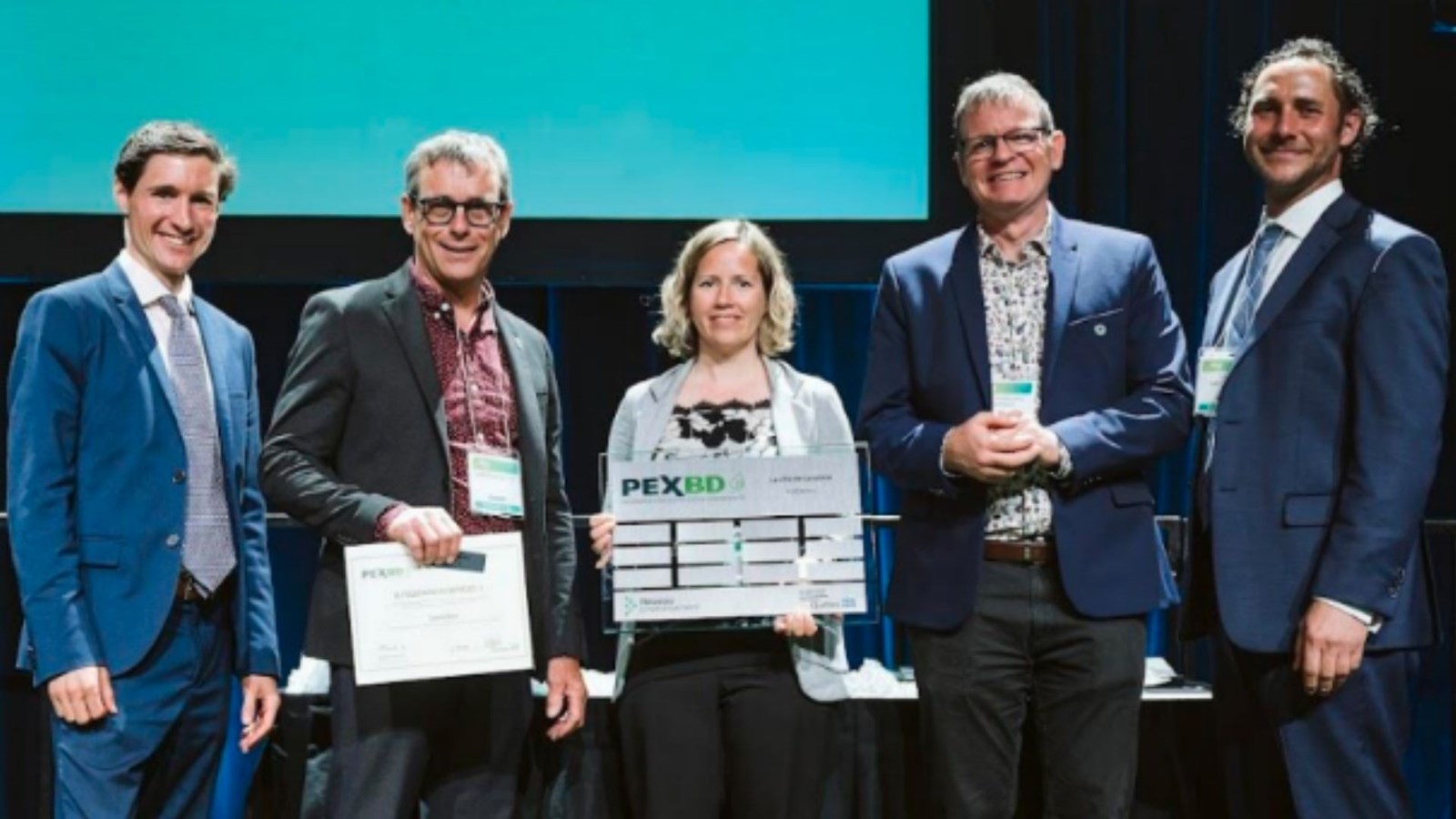 Mathieu Laneuville, Christian Goulet, Andréanne Bergeron, Hugo Thibaudeau Robitaille, et Jacob Martin-Malus