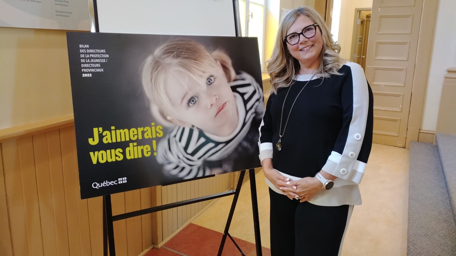Sylvie Lacoursière, directrice de la protection de la jeunesse dans Lanaudière, lors de la présentation du bilan 2021-2022.