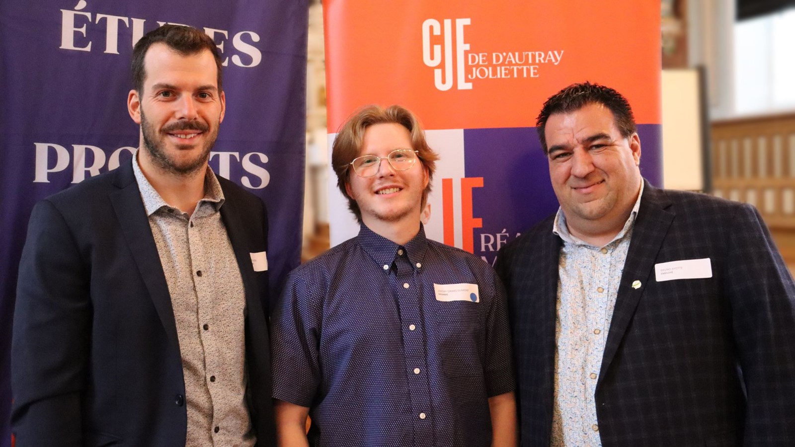 Carl Bélanger, le participant Jérémy Girard Dumont et Bruno Ayotte