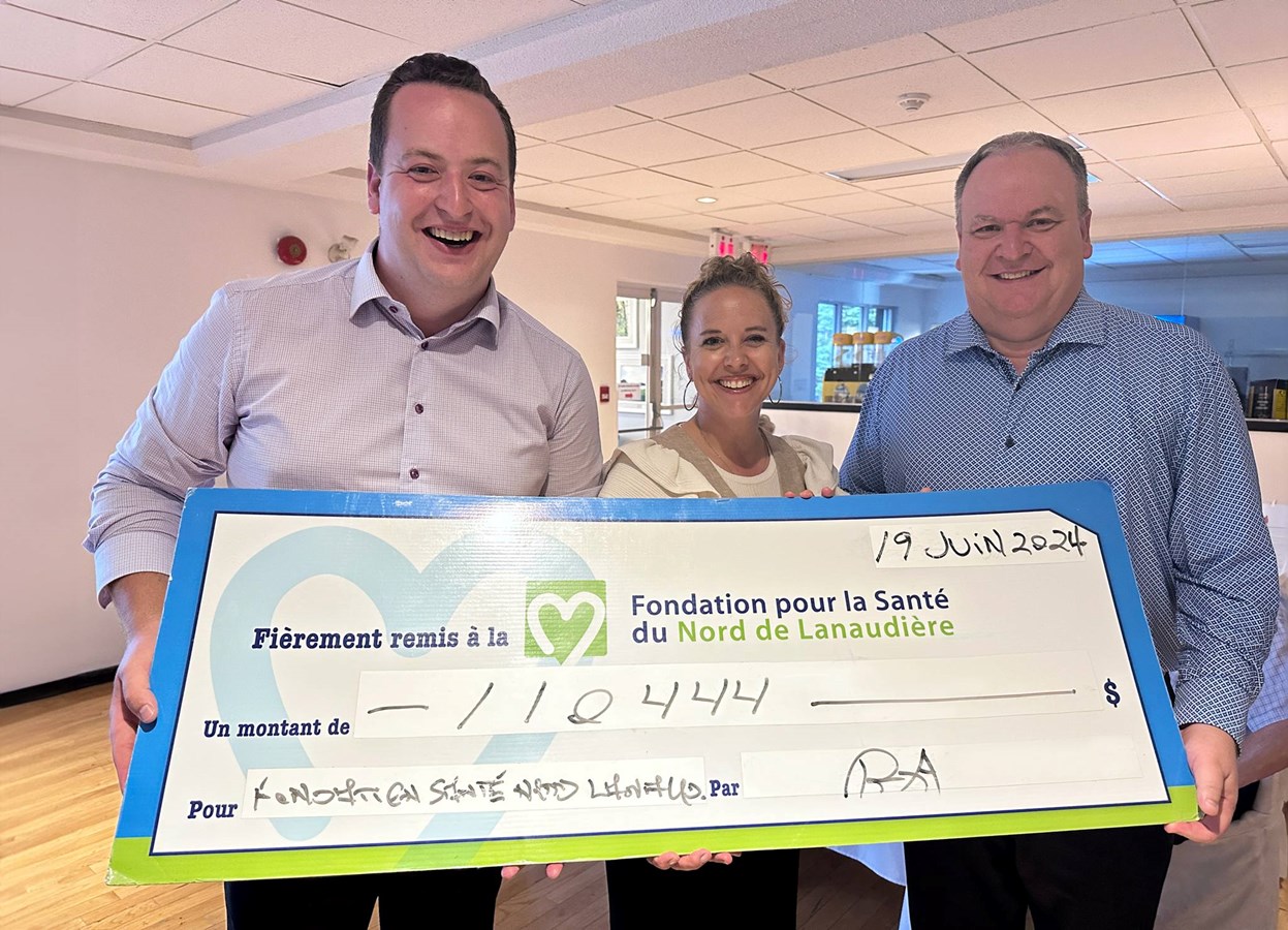 La famille A.Chalut remet 110 444 $ à la Fondation pour la Santé du Nord de Lanaudière