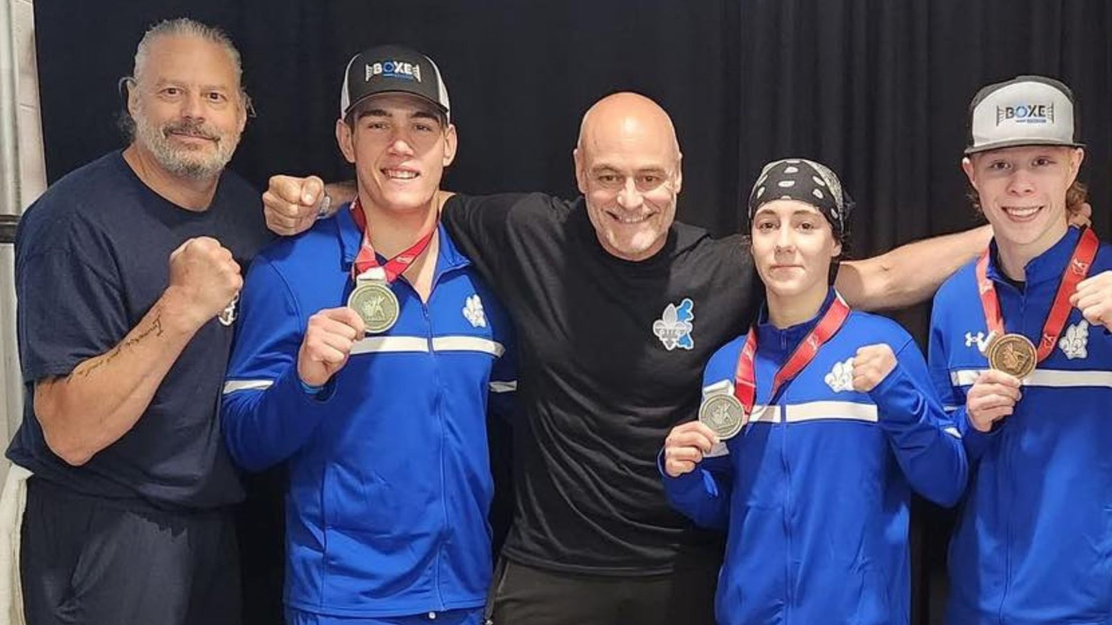 Patrick Daigneault, Édouard Boucher, Stéphane Marquis, Alie Chartier et Alexis Paquin
