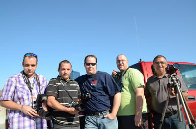 Alain Dionne, Martin Paillé, Yannick Lapperière, Francis Pagé et André Demers, d'Info Trois-Rivières. Absents sur la photo: Pascal Mathieu. GUILLAUME JACOB/L'ÉCHO DE TROIS-RIVIÈRES/AGENCE QMI