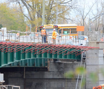 Les travaux ont repris leur cours sur le chantier du pont Laviolette. Trois-Rivières le 25 octobre 2011. NICOLAS DUCHARME/L'ÉCHO DE TROIS-RIVIÈRES/AGENCE QMI