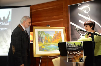 Cette œuvre de l artiste-peintre Marwan Shédid sera tirée lors du concert-bénéfice de Vocalys le 12 novembre à l église Sainte-Catherine-de-Sienne. GUILLAUME JACOB/L'ÉCHO DE TROIS-RIVIÈRES/AGENCE QMI