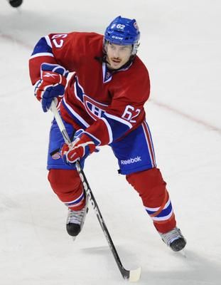 (62) Frédéric St-Denis lors de la troisième période du match de hockey de la LNH entre les Hurricanes de la Caroline et le Canadien de Montréal au Centre Bell le lundi 14 novembre 2011. MARTIN CHEVALIER/LE JOURNAL DE MONTRÉAL/AGENCE QMI