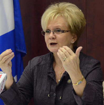 La députée de Champlain, Noëlla Champagne, a livré son bilan de fin de session à l Assemblée nationale. Trois-Rivières le 16 décembre 2011. NICOLAS DUCHARME/L'ÉCHO DE TROIS-RIVIÈRES/AGENCE QMI