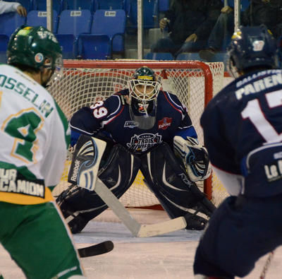 Après quatre saisons avec le Caron et Guay, Carl Fleury a annoncé que Dany Dallaire ne faisait plus partie de l'équipe. Ce sont les performances du gardien qui ont motivé cette décision de l'organisation. Trois-Rivières le 4 november 2011. NICOLAS DUCHARME/L'ÉCHO DE TROIS-RIVIÈRES/AGENCE QMI