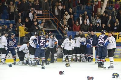 La LNAH est encore victime de son image de ligue de garage où la violence domine sur les beaux jeux. Trois-Rivières le 4 décembre 2011. NICOLAS DUCHARME/L'ÉCHO DE TROIS-RIVIÈRES/AGENCE QMI