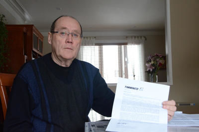 Comme les autres retraités de Silicium Bécancour, Denis Bourassa a reçu une lettre le 17 janvier lui signifiant que ses avantages sociaux et son assurance-vie étaient suspendus jusqu à nouvel ordre. Trois-Rivières le 24 février 2012. NICOLAS DUCHARME/L'ÉCHO DE TROIS-RIVIÈRES/AGENCE QMI