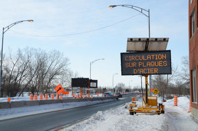 Les entraves à la circulation sur le pont Duplessis seront réaménagées alors qu on s attellera à la réfection du centre du tablier et ensuite du côté sud. Trois-Rivières le 6 mars 2012. Guillaume Jacob/L'ÉCHO DE TROIS-RIVIÈRES/AGENCE QMI