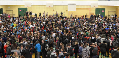 Ce sont 2164 étudiants qui se sont prononcés lors du vote de la grève générale illimitée. Trois-Rivières le 14 mars 2012. NICOLAS DUCHARME/L'ÉCHO DE TROIS-RIVIÈRES/AGENCE QMI