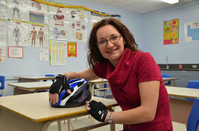 Johanne Dessureault participera au Défi Vélo Mag de Shawinigan. Photo prise le 27 mars 2012. FANNIE BROUILLETTE/L'ÉCHO DE SHAWINIGAN/AGENCE QMI