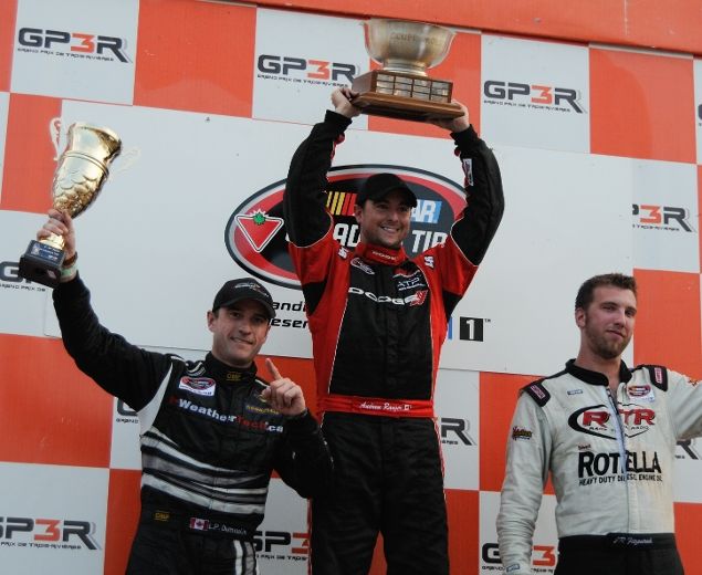 Andrew Ranger a devancé Louis-Philippe Dumoulin et J.R. Fitzpatrick lors du JuliaWine.com 100 dans le cadre du Grand Prix de Trois-Rivières.