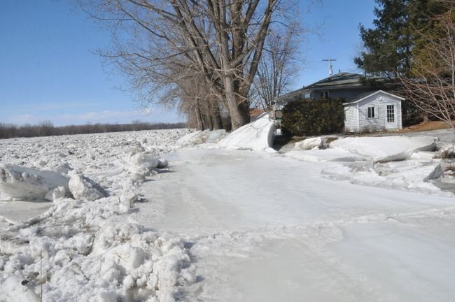 L'année dernière, un embâcle s'était formé sur la rivière Nicolet. Les dommages avaient toutefois été minimes.