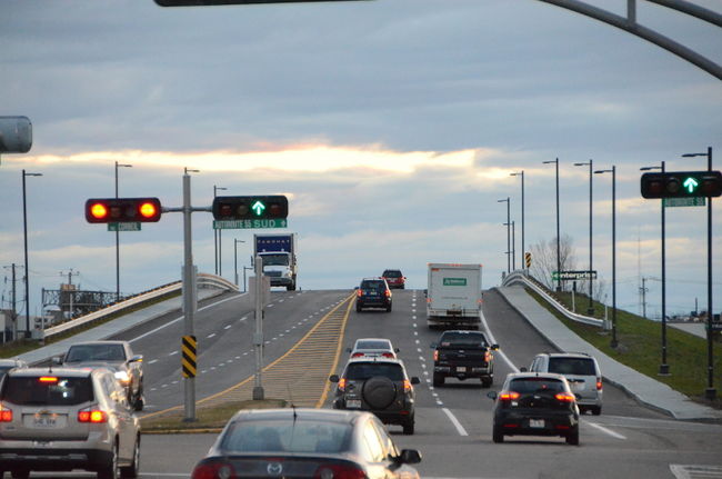 La nouvelle configuration sur le pont d'étagement Jean XXIII comporte 4 voies