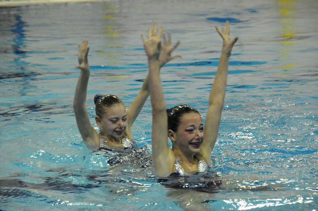 Marianne Boisvert et Frédérique Landry en action lors de la compétition en duo chez les moins de 17 ans.