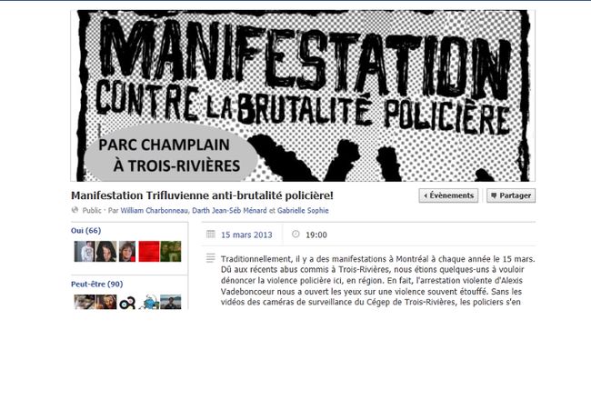 Lundi, 67 personnes avaient confirmé leur participation à la manifestation sur la page Facebook créée pour l’événement.