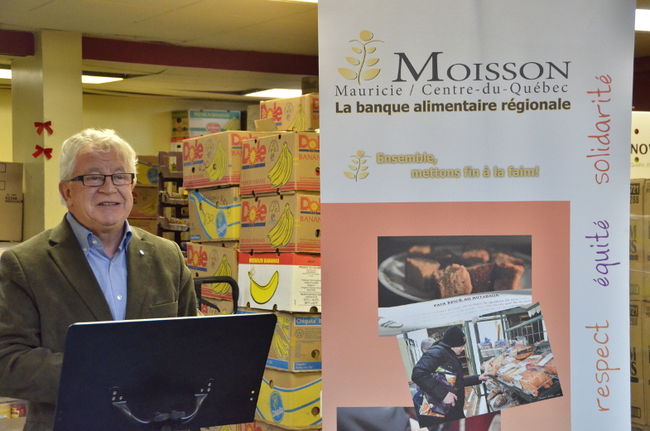 Le président du conseil d'administration de Moisson Maurice / Centre-du-Québec, Jean-Guy Doucet, ne cachait pas sa joie à la suite de l'annonce du futur déménagement de l'entreprise.