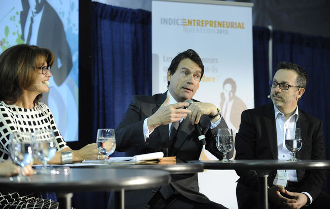 Animée par Michèle Boisvert, première vice-présidente, affaires publiques, à la Caisse de dépôt et placement du Québec, la table ronde a notamment réuni, hier à Québec, Pierre Karl Péladeau, président et chef de la direction de Québecor, et Serge Beauchemin, fondateur de 3-Soft et «dragon» à l’émission de Radio-Canada.