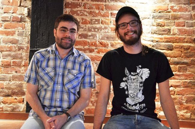 Les gagnants du Prix Clément-Marchand et de la mention du même nom, Jean-François Morissette et Alexandre Dostie.